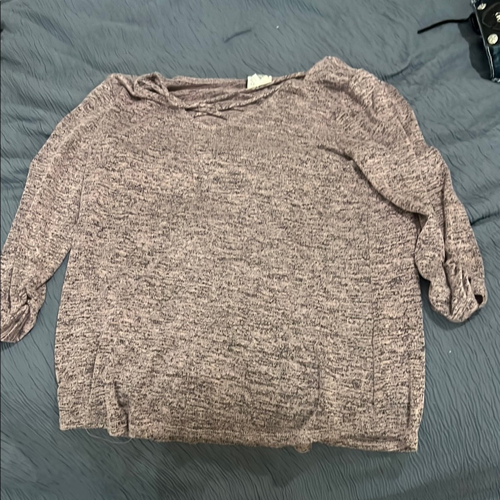 Pink Heathered Knit Top